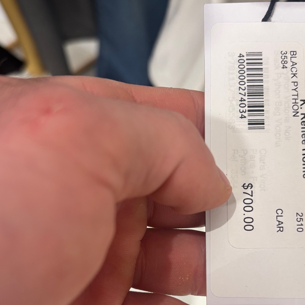 Claris Virot Black Python Structured Crossbody Vi… - image 3